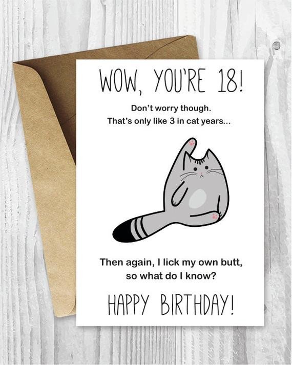 18th Birthday Printable Cards Printable Funny Birthday by