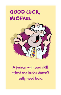 "Skill Talent & Brains" Good Luck Printable Card