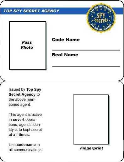 Credit Card Spy ID Card
