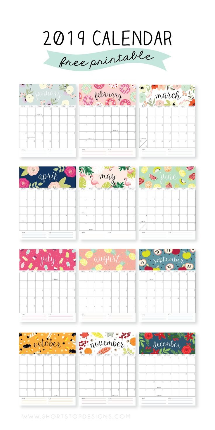 2019 Printable Calendar craft