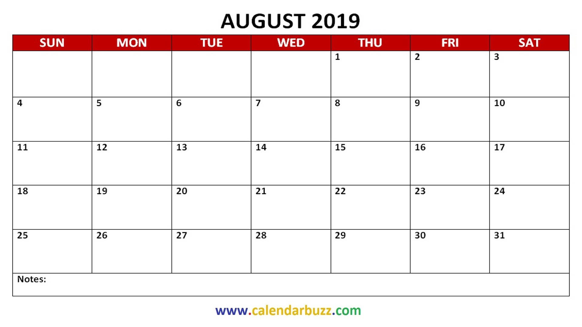 Free 2019 PDF Printable Calendar Monthly