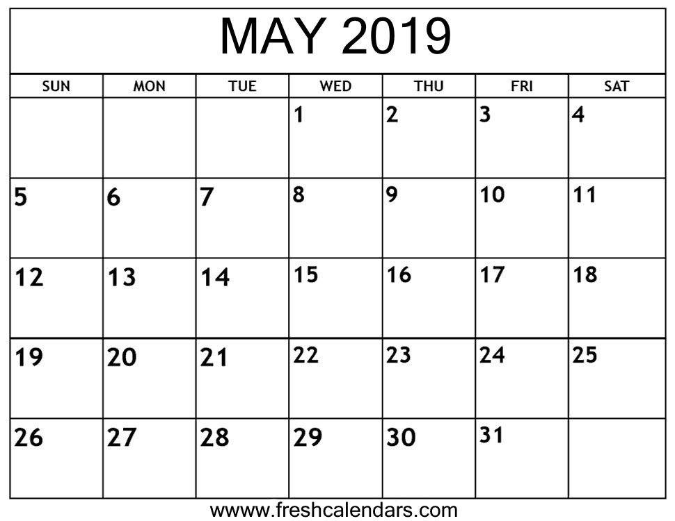 May 2019 Calendar Printable Fresh Calendars