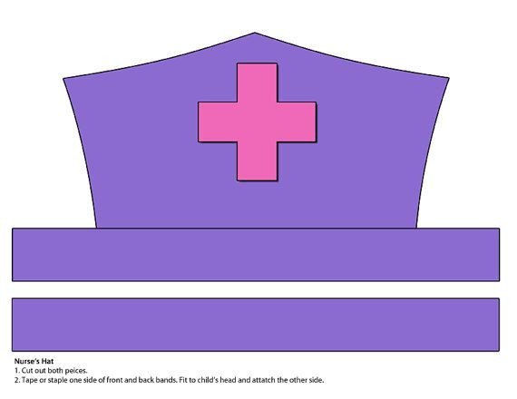 DIGITAL DOWNLOAD Purple and Pink Nurse s Hat Printable