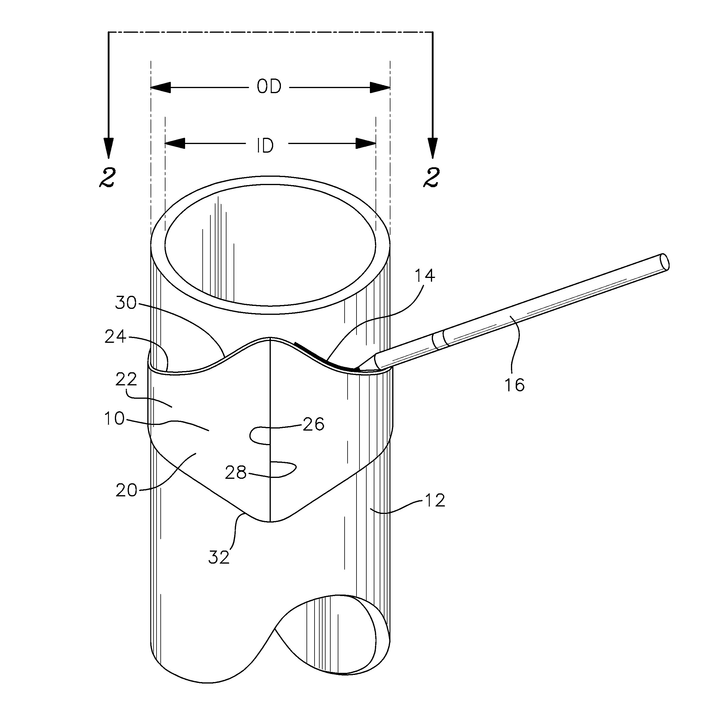 Patent US Self retaining pipe cutting template