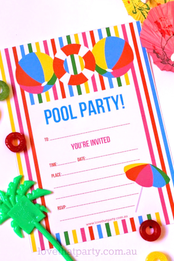 Free Printable Summer Pool Party Invitation The Girl