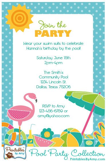 Pool Party Collection Printables