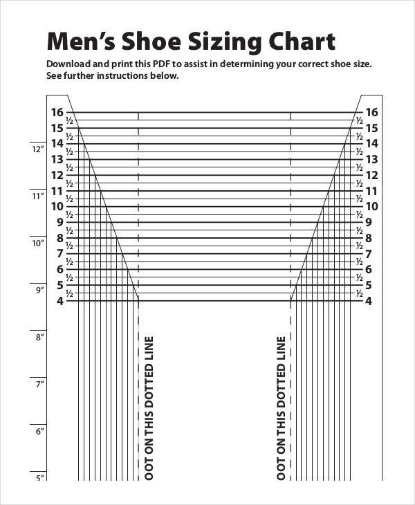 Printable Shoe Size Chart