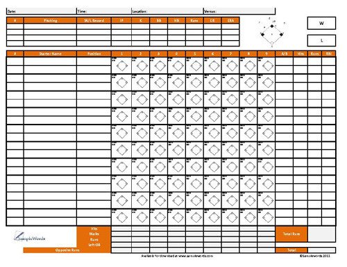Softball Score Sheet Free Download