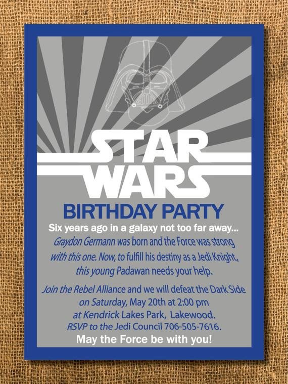 Star Wars Birthday Invitation Printable by GraysGraphicDesigns