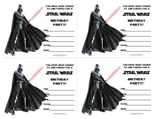 Star Wars Birthday Invitations Free Printable