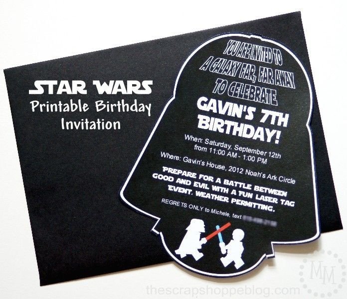 Star Wars Darth Vader PRINTABLE Birthday Invitation