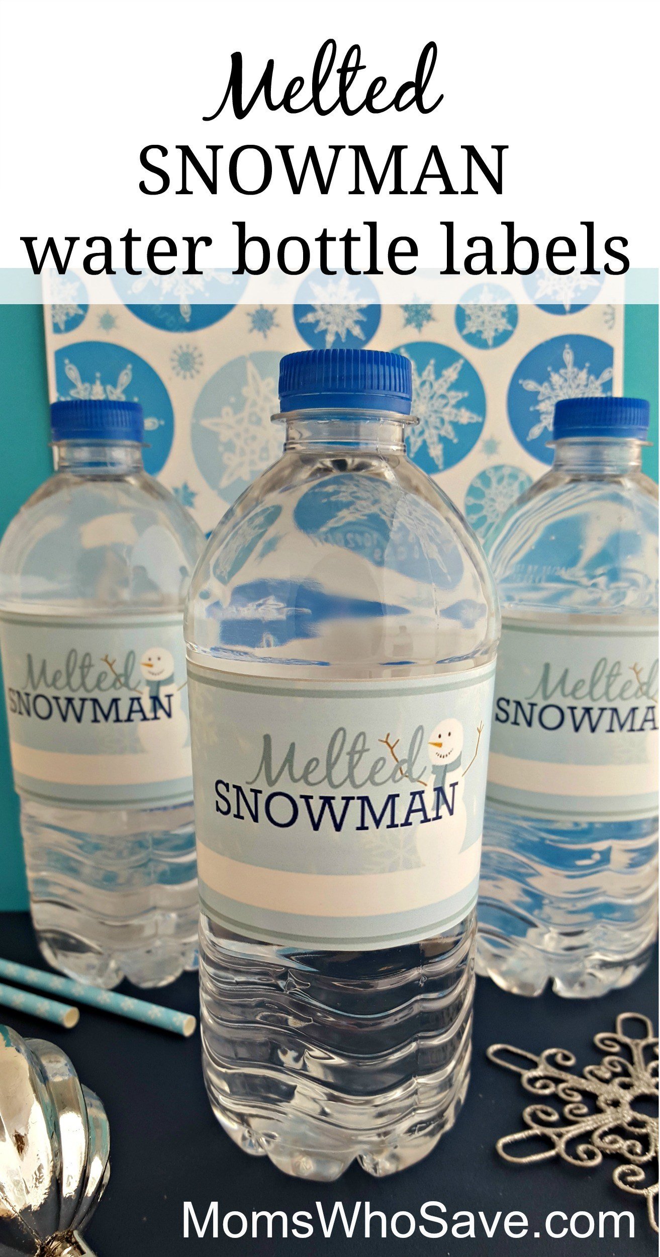 Easy DIY — Free Printable Melted Snowman Water Bottle