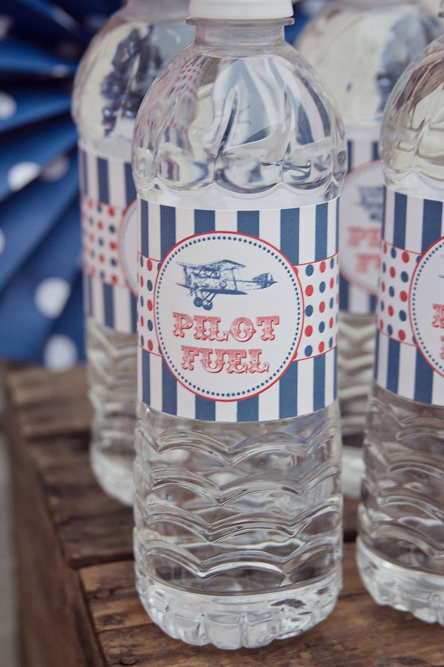 Printable Airplane Water Bottle Labels