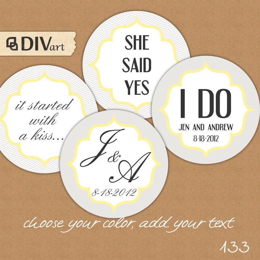 PRINTABLE 2 Wedding Favor Tags Gift Tags Thank You Tags by