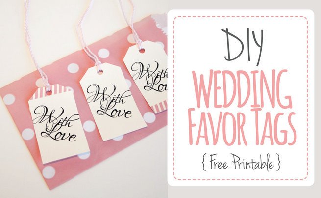 Wedding Favor Tags "With Love" Luggage Tag Printable