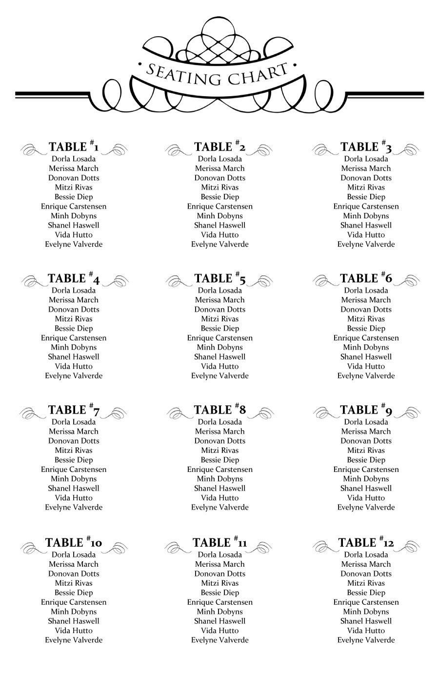 40 Great Seating Chart Templates Wedding Classroom more