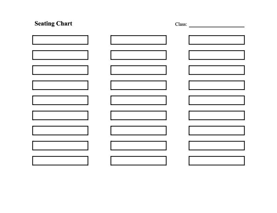Printable Classroom Seating Chart