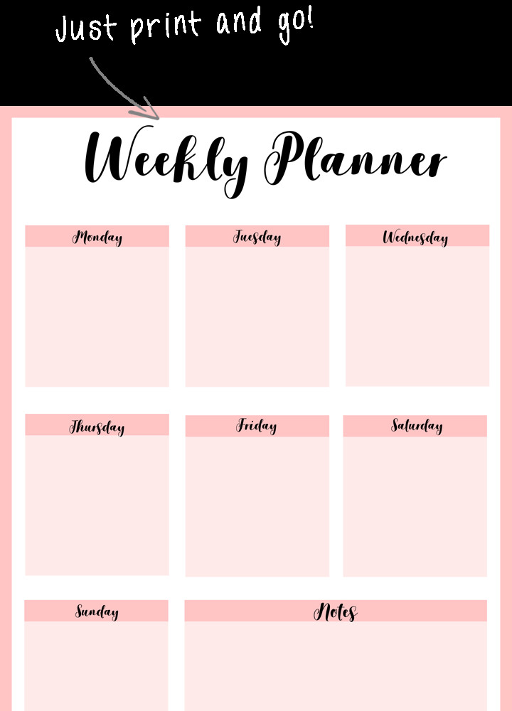 12 Free Printable Weekly Planner PDF Templates [2018]