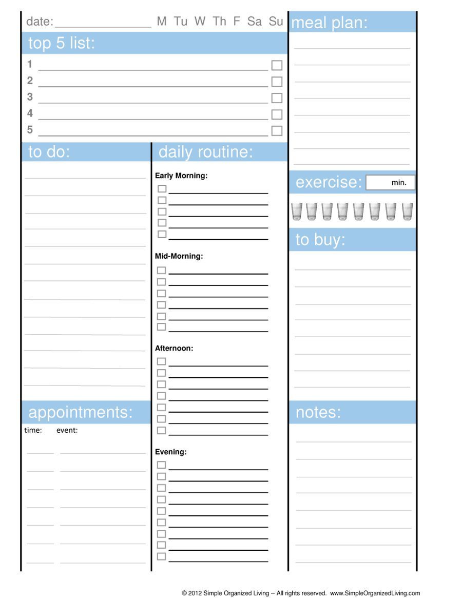 40 Printable Daily Planner Templates FREE Template Lab