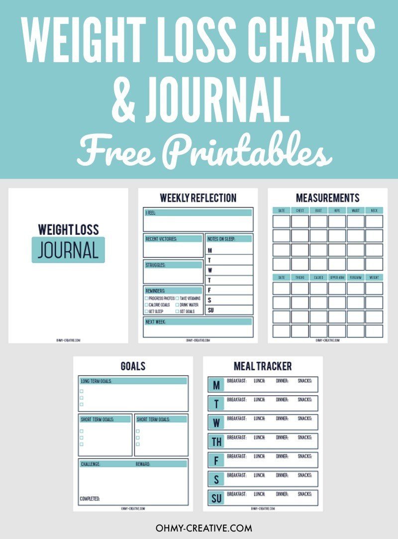 Printable Weight Loss Chart And Journal For Weight Loss