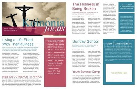 Free Church Newsletter Template Print