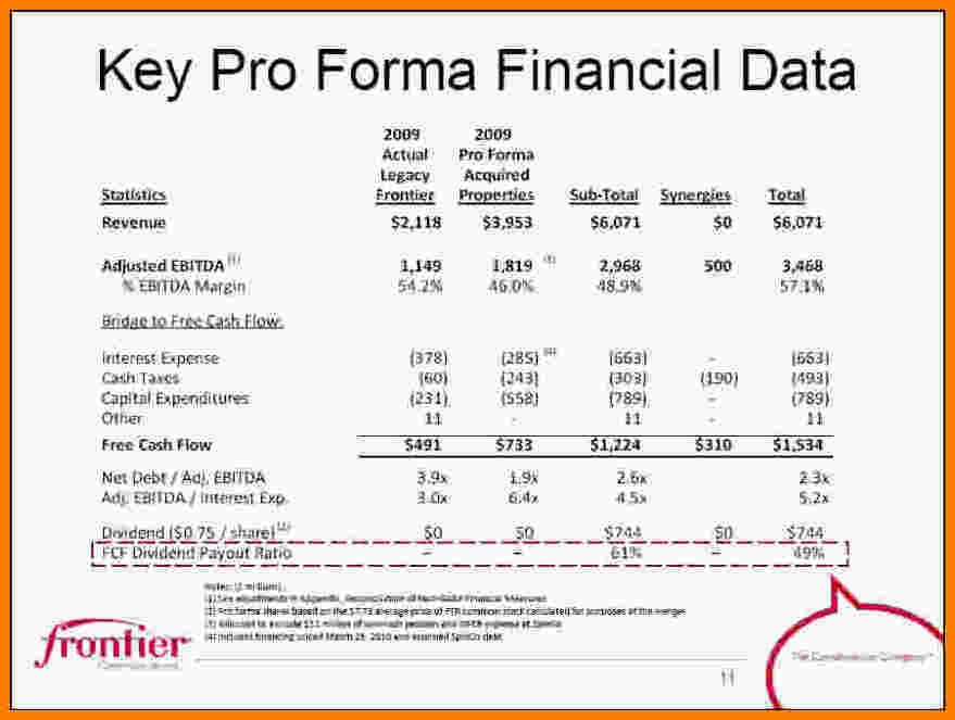 10 pro forma financial statement template