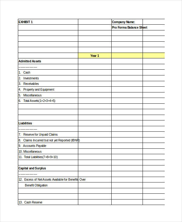 Pro Forma Excel Template 10 Free Excel Documents