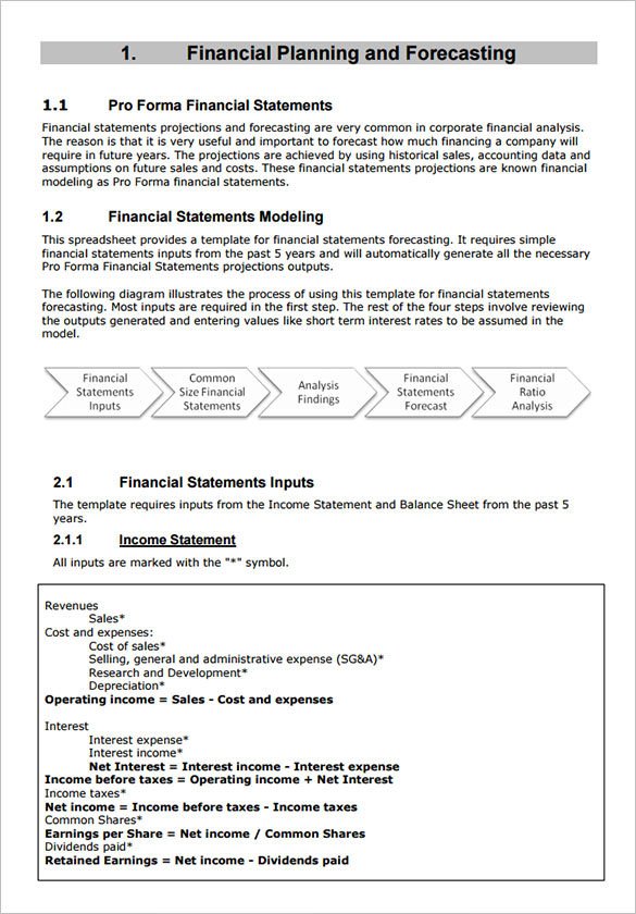 Sample ProForma In e Statement 9 Documents in PDF Word
