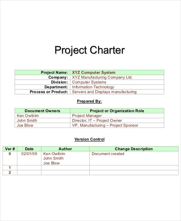 Project Charter Example