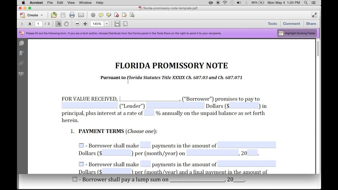 How to Write a Florida Promissory Note