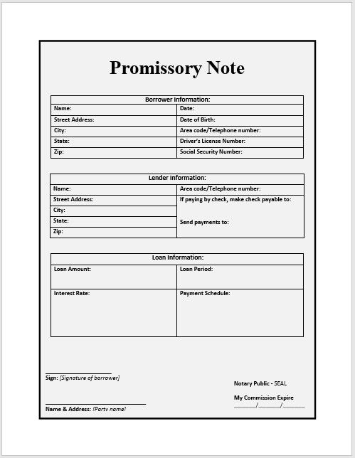 43 Free Promissory Note Samples & Templates MS Word and