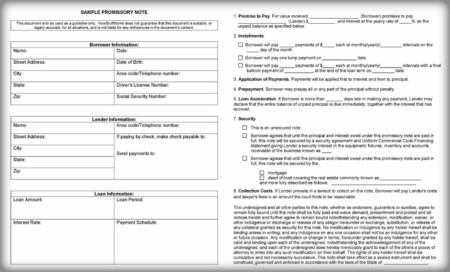6 Promissory Note Templates – Free Sample Form & Formats