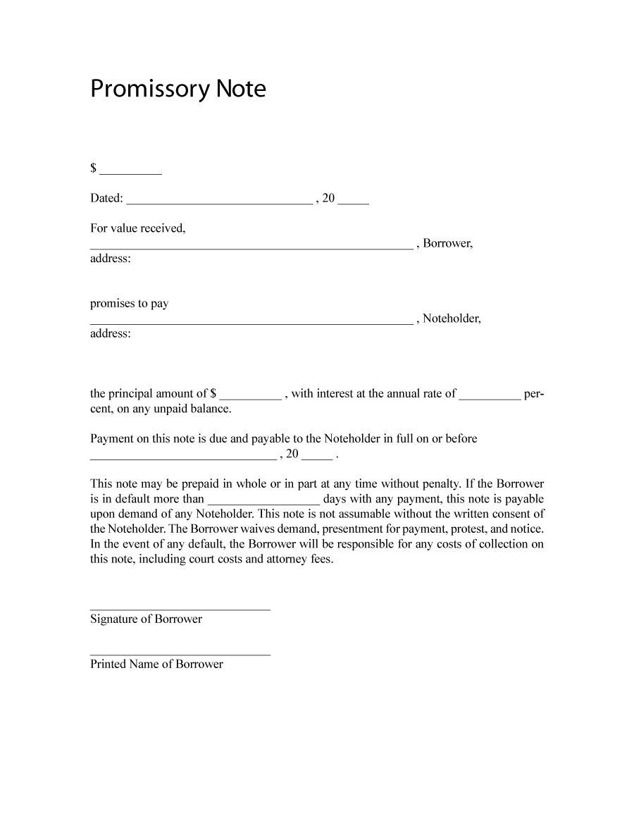 45 FREE Promissory Note Templates & Forms [Word & PDF]