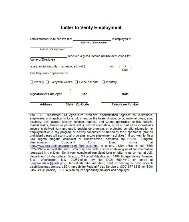 40 Proof of Employment Letters Verification Forms & Samples