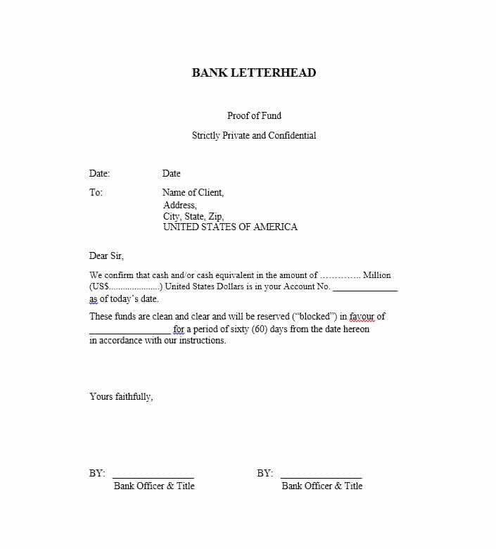 25 Best Proof of Funds Letter Templates Template Lab