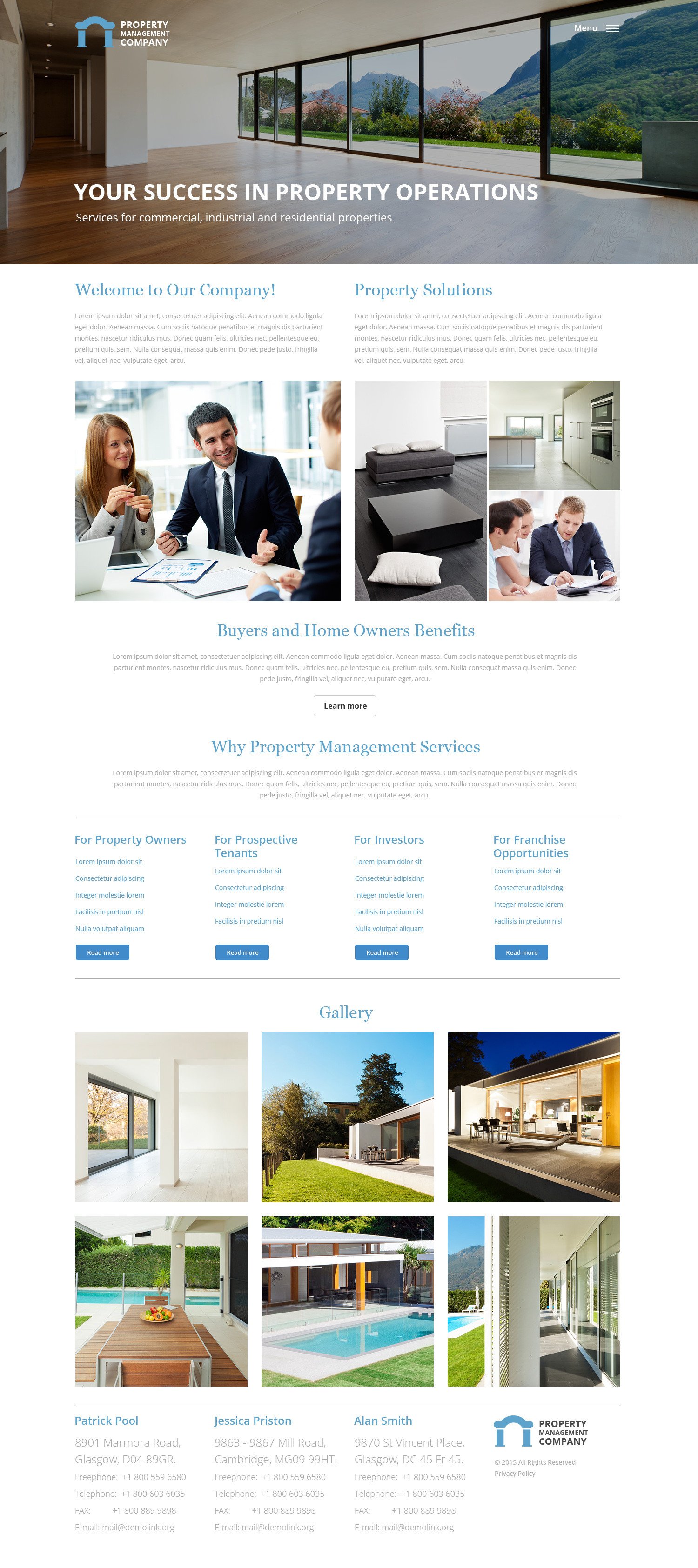 Property Management Responsive Website Template