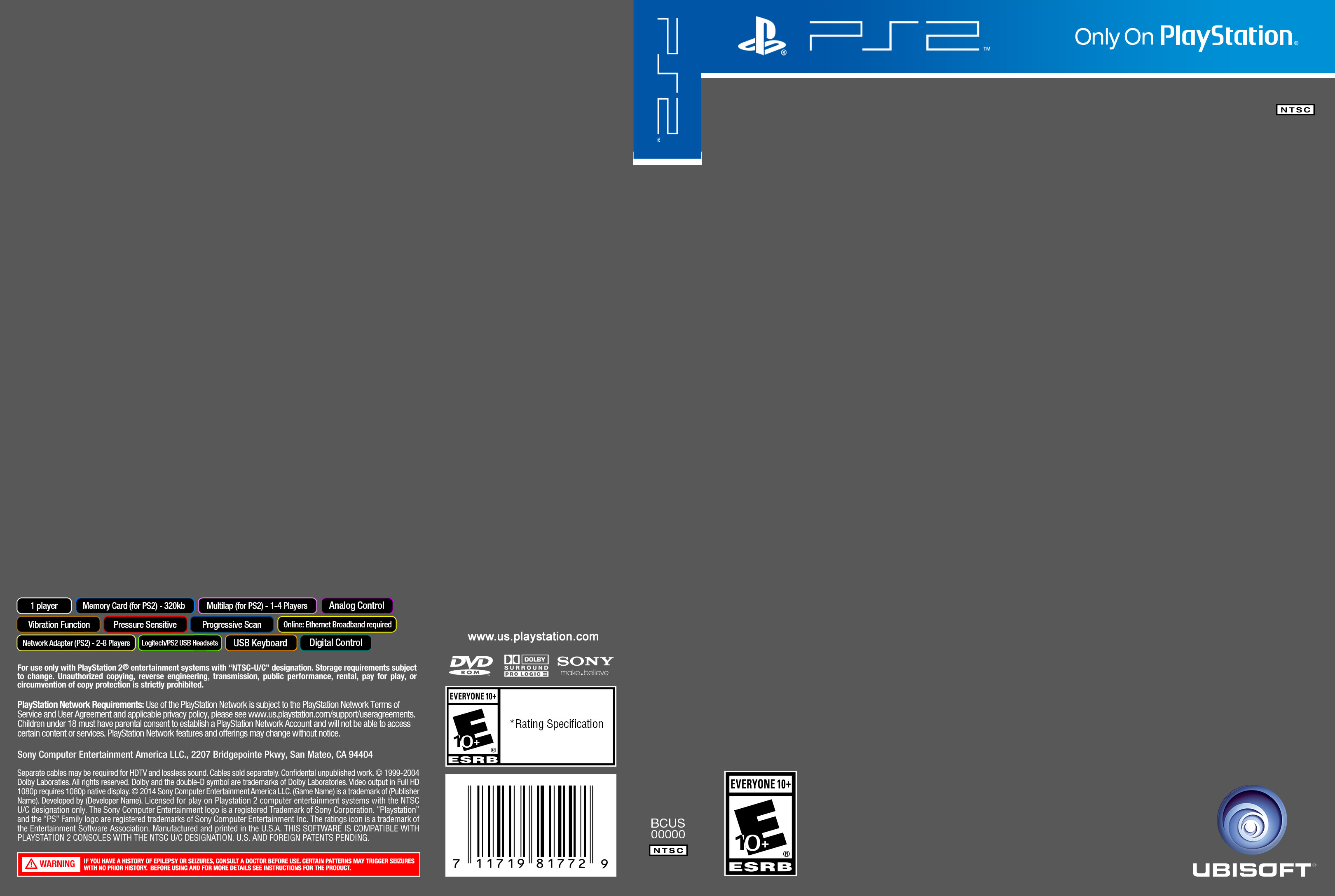 PS2 Cover Template by ETSChannel on DeviantArt