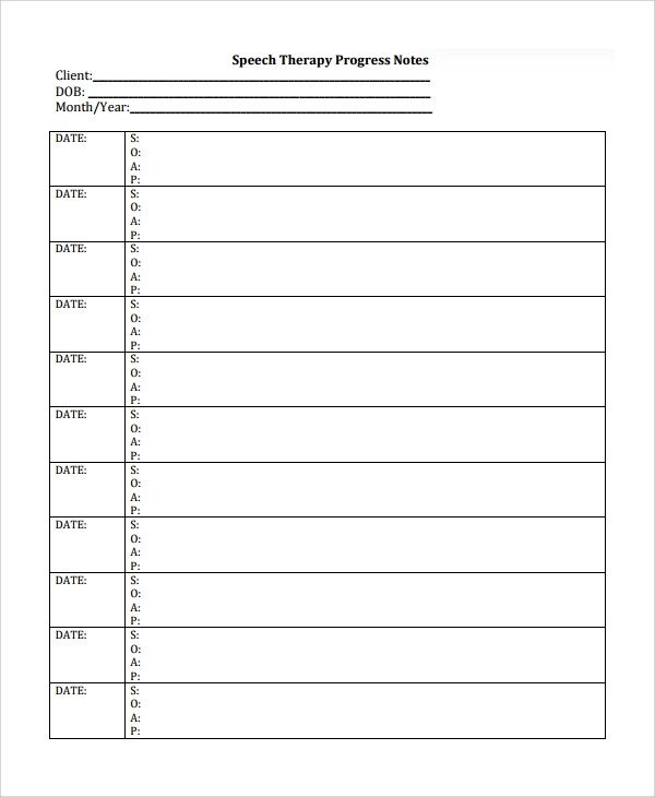 Sample Therapy Note Template 5 Free Documents Download