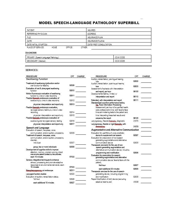 49 Superbill Templates family practice Physical Therapy