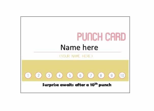 30 Printable Punch Reward Card Templates [ Free]