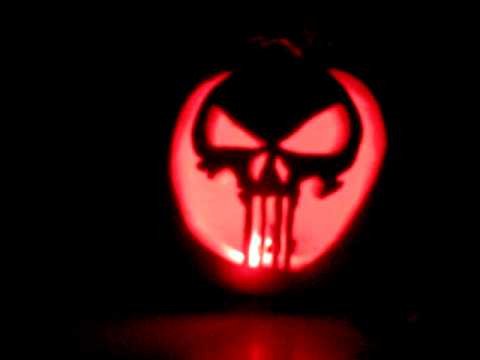 Punisher Skull Jack O Lantern Pumpkin