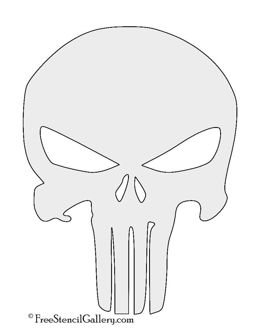Punisher Skull Symbol Stencil