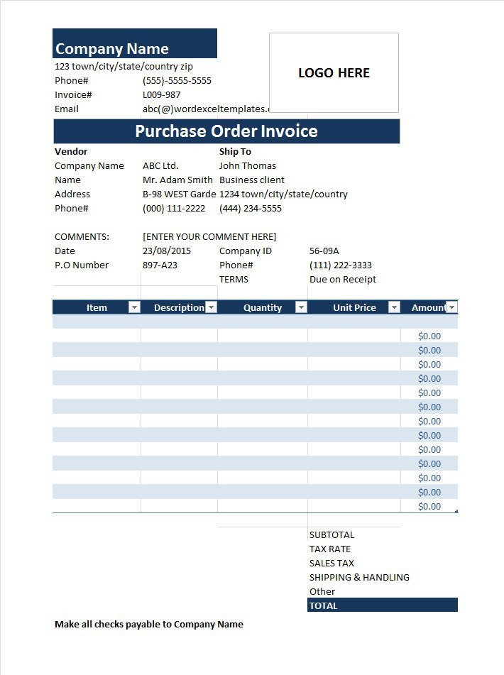 39 Free Purchase Order Templates in Word & Excel Free