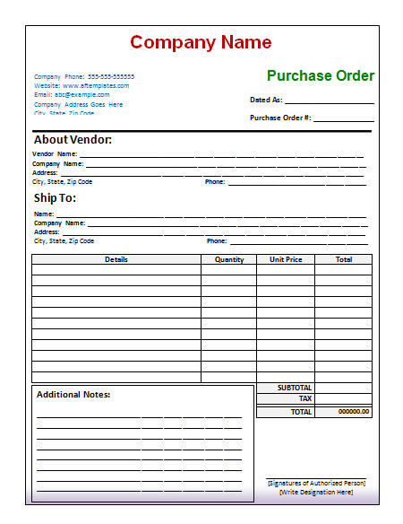 40 Free Purchase Order Templates Forms