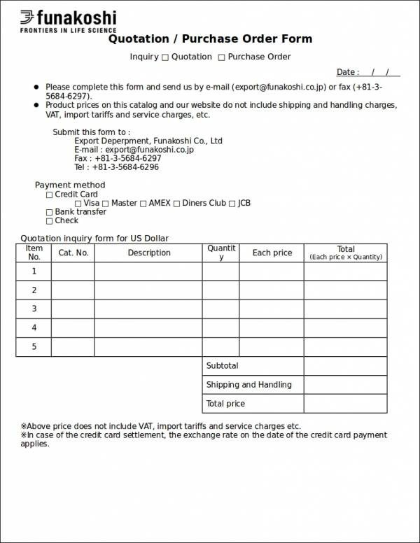 11 Purchase Order Samples & Templates Google Docs MS