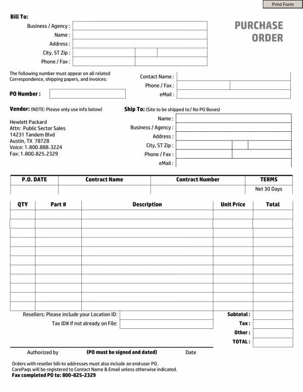 13 Simple Purchase Order Templates PDF Google Docs MS