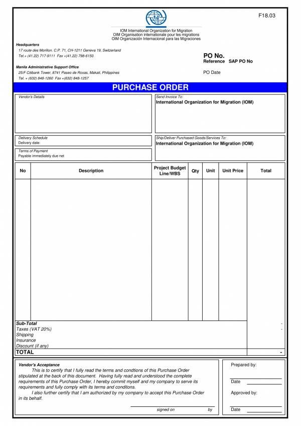 FREE 13 Simple Purchase Order Templates in PDF