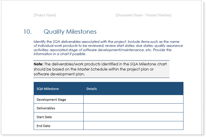 Quality Assurance Plan Templates MS Word Excel