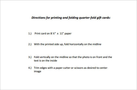 Quarter Fold Card Template – 7 Free Printable Word PDF