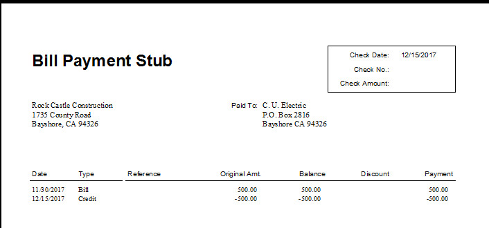 Best s of Zero Balance Bill QuickBooks Pay Stub